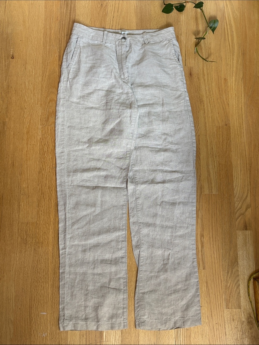 Lightweight Linen Blend Pants - Neutral Beige Classic Fit 8